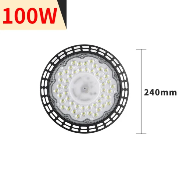 High Brightness 100W 200W UFO LED High Bay Lights AC220V Commercial Industrial Market Warehouse Garage Workshop Garage Lamps - Image 5