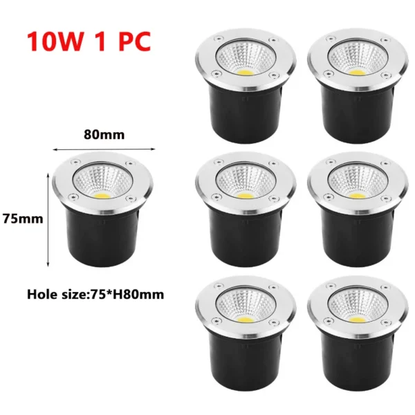 Hight Power Waterproof led Light Garden Underground 5W 10W 15W IP67 Outdoor Buried Garden Path Spot Recessed Inground Lighting - Image 4