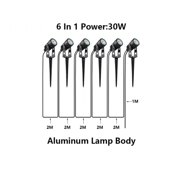 10/8/6 IN 1 Led Garden Light Lawn Light Ip65 Waterproof Garden Decoration DC24V To 110V220V 50W30W Landscape Peak Light Spotligh - Image 2