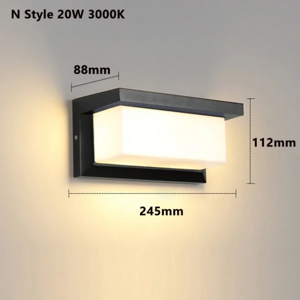 LED Outdoor Lights Waterproof IP65 Motion Sensor Light Wall Light AC85-265V Porch Lights Balcony Garden Lights Outdoor Wall Lamp - Image 3