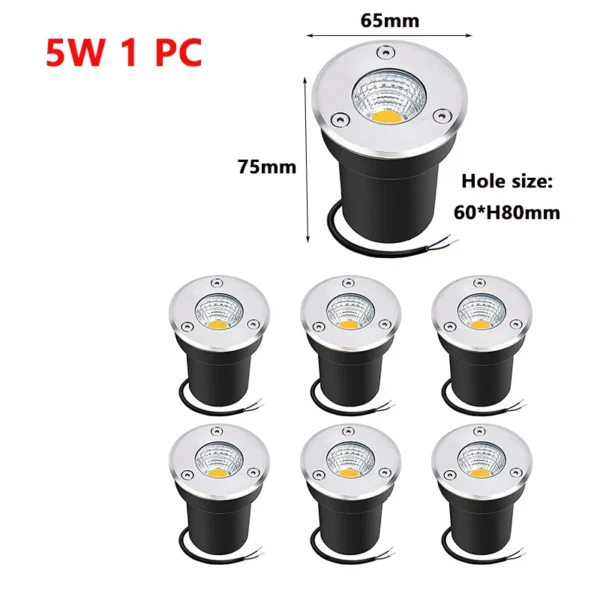 Hight Power Waterproof led Light Garden Underground 5W 10W 15W IP67 Outdoor Buried Garden Path Spot Recessed Inground Lighting - Image 3