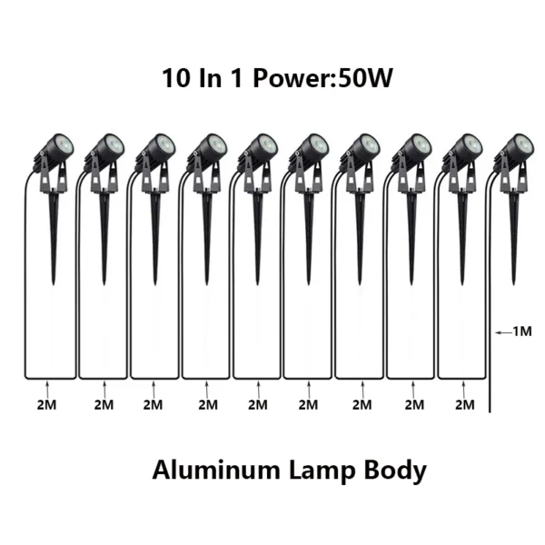 10/8/6 IN 1 Led Garden Light Lawn Light Ip65 Waterproof Garden Decoration DC24V To 110V220V 50W30W Landscape Peak Light Spotligh - Image 5