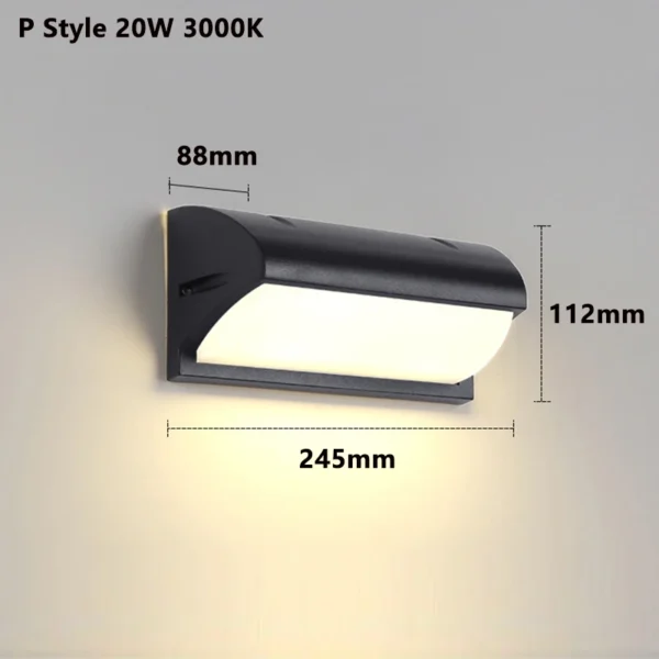 Led Outdoor Wall Light Waterproof IP65 Motion Sensor Led Outdoor Lighting Porch Lights Balcony Garden Lights Outdoor Wall Lamp - Image 5