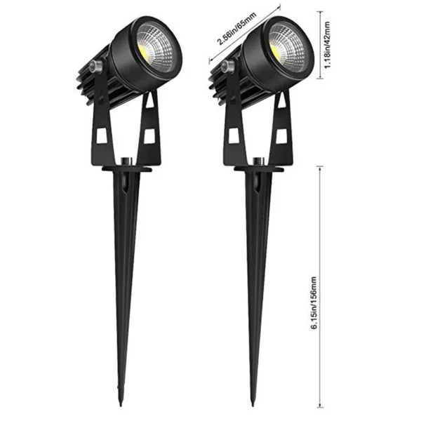 Aluminium LED Garden Lighting 5W Outdoor Spike Lawn Lamp Waterproof Lighting Led Spotlights 0.5 Meter Wire AC110V220V DC12V24V - Image 2