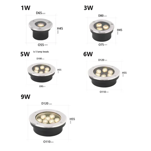 Thin IP67 Waterproof led light Garden Underground 3W 5W 9W Outdoor Buried Garden Path Spot Recessed Lighting 220V DC12V24V - Image 4