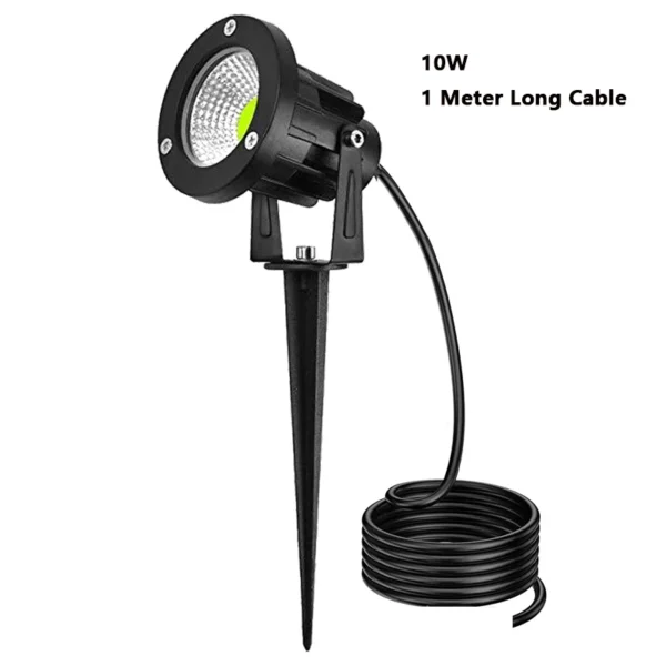 1 Meter Cable IP65 LED Garden Lawn lamp Light 5W 10W Spike Landscape Lamp AC DC12V24V Warm White Blue Spot Lights 220V110V - Image 4