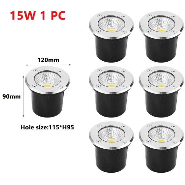 Hight Power Waterproof led Light Garden Underground 5W 10W 15W IP67 Outdoor Buried Garden Path Spot Recessed Inground Lighting - Image 6